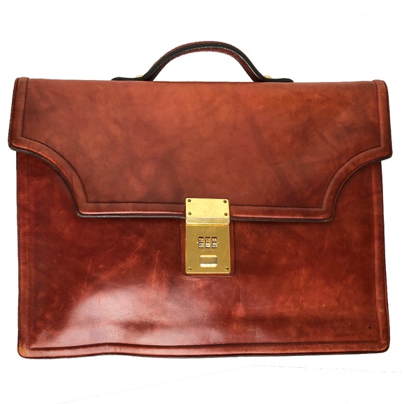 Vintage Handbags - Michael Scott Briefcase English Bridle Leather Business Bag Portfolio Vintage
